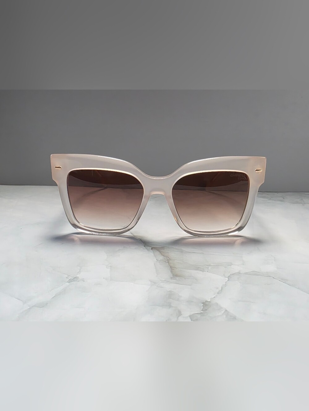 Carrera 3037/S Pearl White Square Sunglasses New w/ Case 54-17-140 - Picture 2 of 5